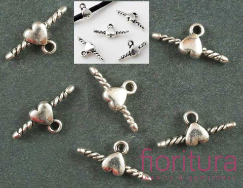 ZAPIĘCIE ŁĄCZNIK DO LINKI KAUCZUKOWEJ 21x9MM KOLOR STARE SREBRO