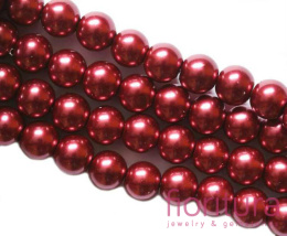 PERŁA SZKLANA KULA 12MM KOLOR CIEMNY CZERWONY