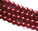 PERŁA SZKLANA KULA 14MM KOLOR CIEMNY CZERWONY