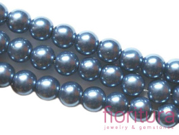 PERŁA SZKLANA KULA 14MM KOLOR CIEMNY NIEBIESKI