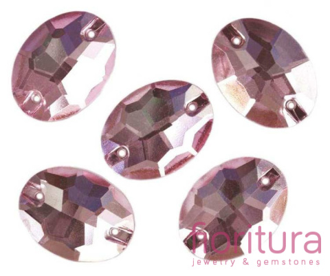 KORALIKI KRYSZTAŁOWE FASETOWANE DO PRZYSZYCIA OWAL 17x23MM KOLOR JASNY AMETYST