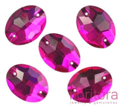 KORALIKI KRYSZTAŁOWE FASETOWANE DO PRZYSZYCIA OWAL 17x23MM KOLOR DARK ROSE