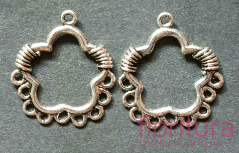 PODSTAWA KOLCZYKA KWIAT 31X28MM KOLOR STARE SREBRO