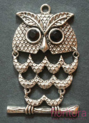 ZAWIESZKA SOWA 68x45MM KOLOR STARE SREBRO