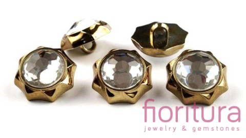 GUZIKI AKRYLOWE FASETOWANE 20x12MM KOLOR CRYSTAL