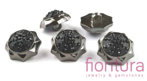 GUZIKI AKRYLOWE DEKORACYJNE 21x13MM KOLOR BLACK