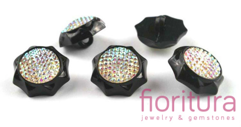 GUZIKI AKRYLOWE FASETOWANE 20x12MM KOLOR CRYSTAL AB