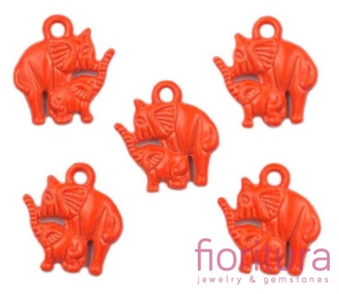 ZAWIESZKA SŁONIE 16X15MM KOLOR ORANGE NEON
