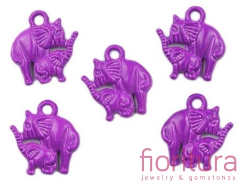 ZAWIESZKA SŁONIE 16X15MM KOLOR PURPLE