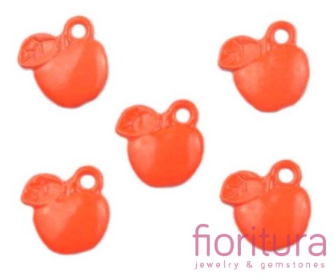 ZAWIESZKA JABŁKO 12X11MM KOLOR ORANGE NEON