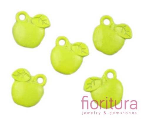 ZAWIESZKA JABŁKO 12X11MM KOLOR LIME NEON
