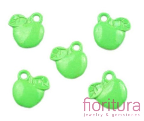 ZAWIESZKA JABŁKO 12X11MM KOLOR GREEN NEON