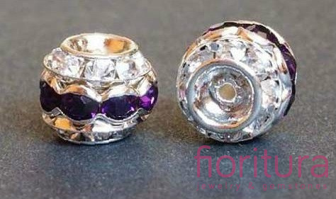 PRZEKŁADKA Z KRYSZTAŁKAMI 10X8MM KOLOR PURPLE VELVET