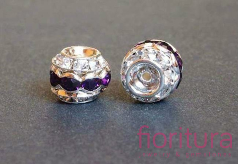 PRZEKŁADKA Z KRYSZTAŁKAMI 10X8MM KOLOR PURPLE VELVET