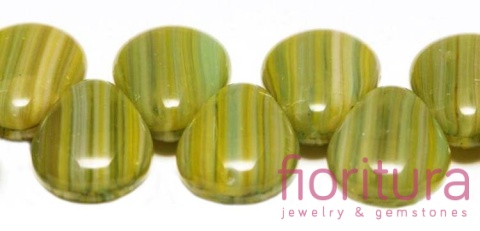 KORALIKI SZKLANE ŁEZKA 13X10MM KOLOR ZIELONY