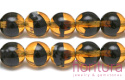 KORALIKI SZKLANE KULA 8MM KOLOR CZARNY Z MIODEM