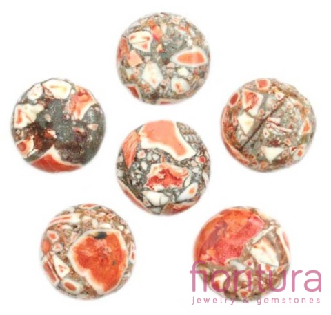 KAMIEŃ NATURALNY MARMUR DYSK 10-12MM KOLOR POMARAŃCZOWY