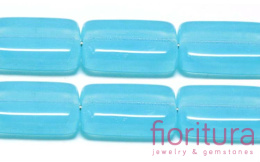 KORALIKI SZKLANE PROSTOKĄT PŁASKI 15x10MM NR 61000 AQUAMARINE OPAL
