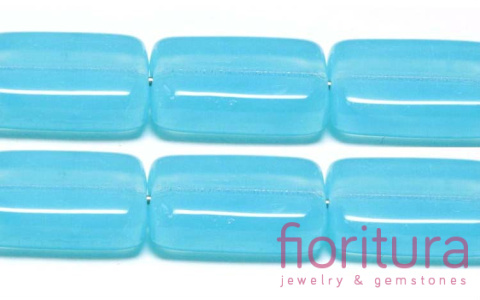 KORALIKI SZKLANE PROSTOKĄT PŁASKI 15x10MM NR 61000 AQUAMARINE OPAL
