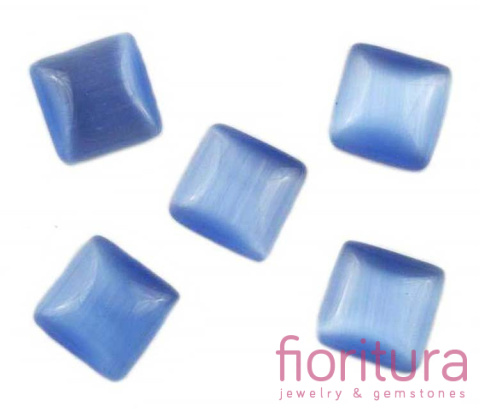 KABOSZON SZKLANY KOCIE OKO KWADRAT 12X12MM KOLOR SZAFIR