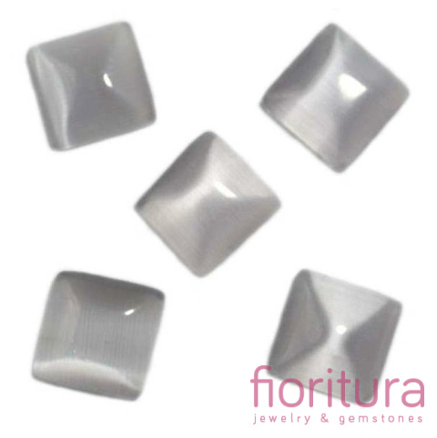KABOSZON SZKLANY KOCIE OKO KWADRAT 10X10MM KOLOR LIGHT GREY