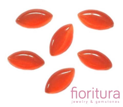 KABOSZON SZKLANY KOCIE OKO MARKIZA 14X7MM KOLOR POMARAŃCZOWY