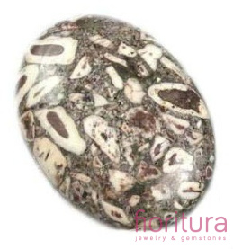 KAMIEŃ NATURALNY MARMUR OWAL 18x25MM KOLOR SZAROBRĄZOWY