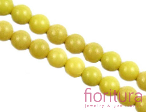 KAMIEŃ NATURALNY JADEIT ZIELONOŻÓŁTY KULA 10MM