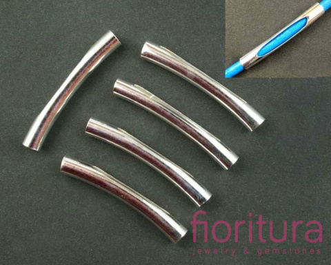 RURKA ŁUK Z OTWOREM 35x5MM KOLOR SREBRNY