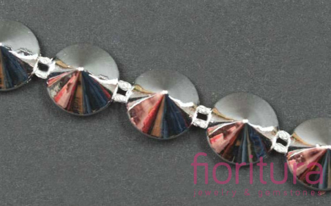 TAŚMA Z ĆWIEKAMI STOŻEK 11MM KOLOR SREBRNY