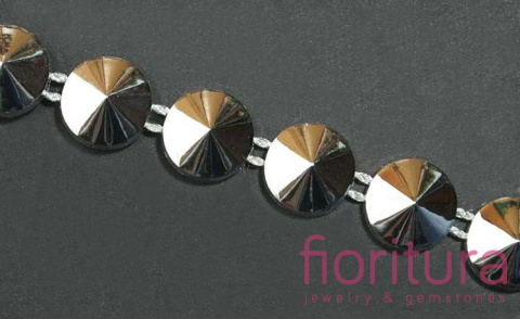 TAŚMA Z ĆWIEKAMI STOŻEK 10MM KOLOR SREBRNY