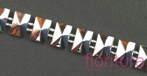 TAŚMA Z ĆWIEKAMI PIRAMIDKI 8x6MM KOLOR SREBRNY