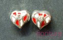 PRZEKŁADKA SERCE CZERWONO-BIAŁE 12x11x8MM