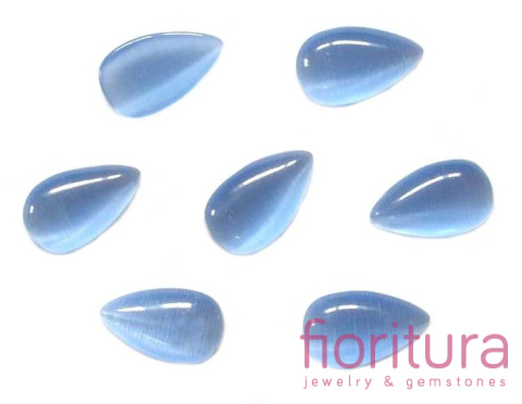 KABOSZON SZKLANY KOCIE OKO KROPLA 13X8MM KOLOR JASNY SZAFIR