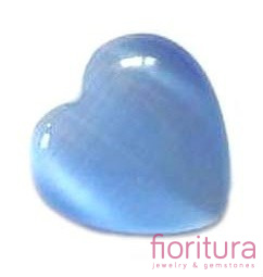 KABOSZON SZKLANY KOCIE OKO SERCE 12MM KOLOR JASNY SZAFIR