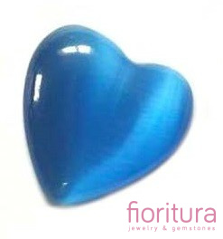 KABOSZON SZKLANY KOCIE OKO SERCE 14MM KOLOR CIEMNY NIEBIESKI