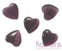 KABOSZON SZKLANY KOCIE OKO SERCE 14MM KOLOR CIEMNY AMETYST