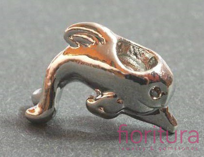 PRZEKŁADKA DELFIN 21X12MM KOLOR STARE SREBRO
