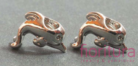 PRZEKŁADKA DELFIN 21X12MM KOLOR STARE SREBRO