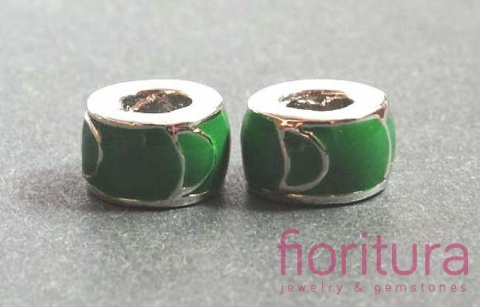 PRZEKŁADKA EMALIOWANA ZIELONA 11X7MM