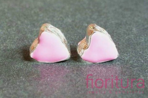 PRZEKŁADKA EMALIOWANA RÓŻOWE SERCE 12MM