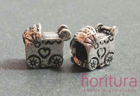 PRZEKŁADKA WÓZECZEK 11x10MM KOLOR STARE SREBRO