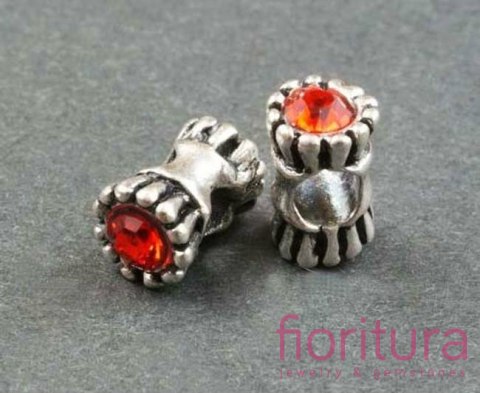 PRZEKŁADKA Z KRYSZTAŁKAMI RED 14x8MM