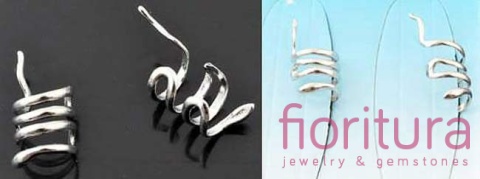 KOLCZYK NAUSZNICA 22x9MM KOLOR STARE SREBRO