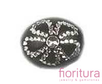 KORALIKI AKRYLOWE Z KRYSZTAŁKIEM OWAL 10x8MM KOLOR CZARNY