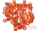 KORALIKI AKRYLOWE KOSTKA 7MM KOLOR POMARAŃCZOWY