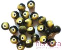 KORALIKI AKRYLOWE KULA 12MM KOLOR ŻÓŁTY/CZARNY
