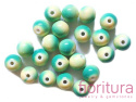 KORALIKI AKRYLOWE KULA 12MM KOLOR TURKUS/ŻÓŁTY