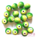 KORALIKI AKRYLOWE KULA 12MM KOLOR ŻÓŁTY/ZIELONY