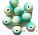 KORALIKI AKRYLOWE KULA 19MM KOLOR ŻÓŁTY/TURKUS